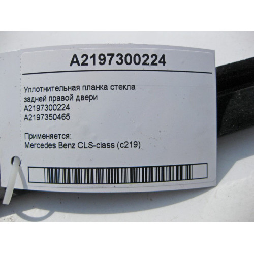 Mercedes-Benz A2197300224 Уплотнительная планка стекла задней правой двери CLS C219