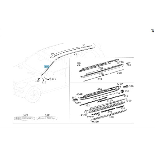 Mercedes-Benz A1666901180 Молдинг лобового стекла левый ML/GLE W166 GL/GLS X166