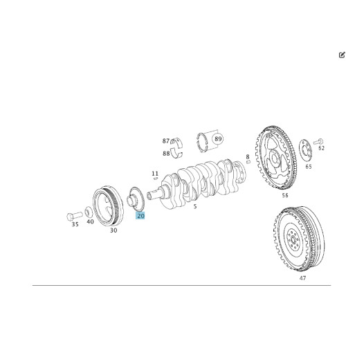 Mercedes-Benz A2710521903 Шестерня коленчатого вала двигателя M271