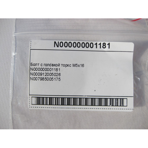 Mercedes-Benz N000000001181 Болт с головкой T25 торкс M5 x 16mm