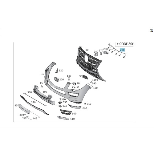 Mercedes-Benz A2925409805 Электрический жгут парктроникив и радара в передний бампер GL/GLS X166