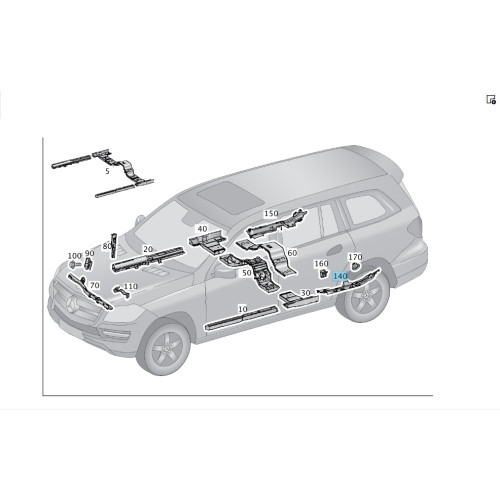 Mercedes-Benz A1668200369 Кабельный канал проводки салона к задней левой арке GL/GLS X166