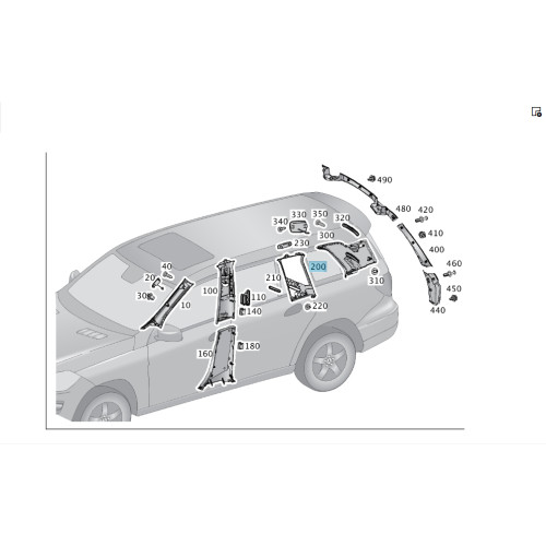 Mercedes-Benz A1666901925 9G26 Обшивка левой стойки "C" чёрная GL/GLS X166