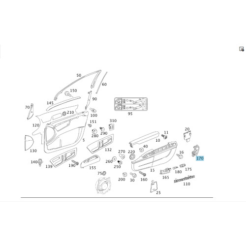 Mercedes-Benz A2218200601 Плафон дверной карты S-class short W221 S-class long V221