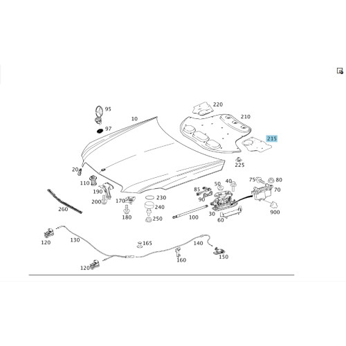Mercedes-Benz A2126820326 Шумоизоляция капота левая E-class W212 E-class S212