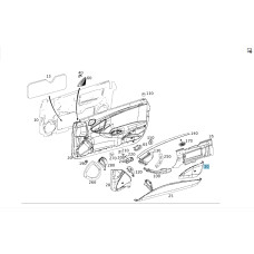 A2097270388 9B51 Сетка динамика передней левой дверной карты синяя E-Class W211 CLK Coupe C209 CLK Cabriolet A209