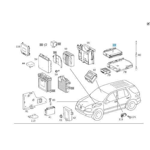Mercedes-Benz A1635455232 Блок SAM пердний ML W163