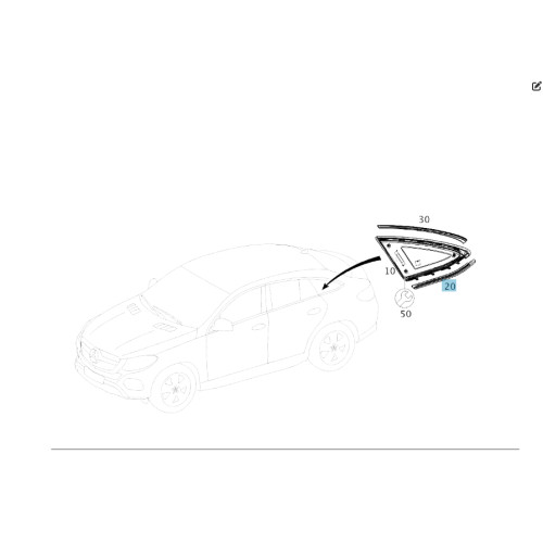Mercedes-Benz A2926902400 Нижний молдинг глухой фоточки стойки C правый GLE Coupe C292