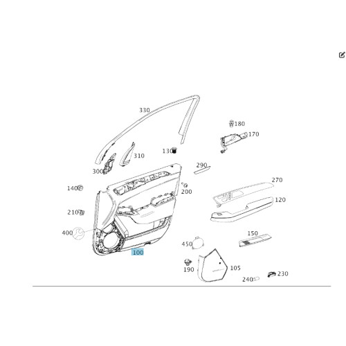Mercedes-Benz A2927203701 9H14 Карта передней левой двери черная GLE Coupe C292