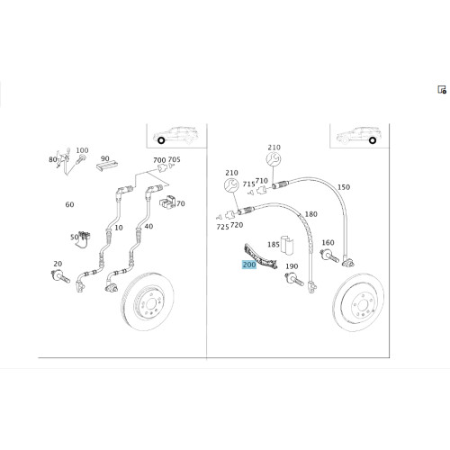 Mercedes-Benz A1645452340 Держатель электропровода ABS на заднем рычаге ML W164 R-class short W251 GL X164 R-class long V251
