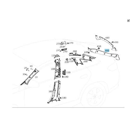 Mercedes-Benz A2926910308 Накладка проёма багажника слева GLE Coupe C292