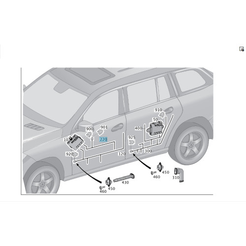Mercedes-Benz A1664401006 Проводка передней левой дверной карты GL/GLS X166
