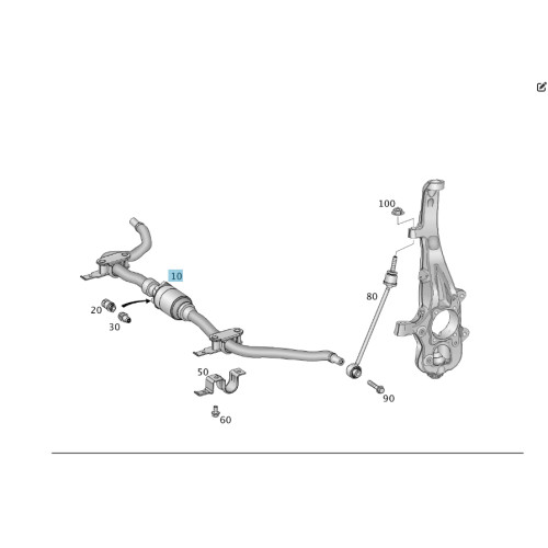 Mercedes-Benz A1663231465 Стабилизатор передней подвески ML/GLE W166 GLE Coupe C292 GL/GLS X166
