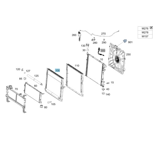 Mercedes-Benz A0995000002 Air Conditioning Radiator ML/GLE W166 GLE Coupe C292 GL/GLS X166