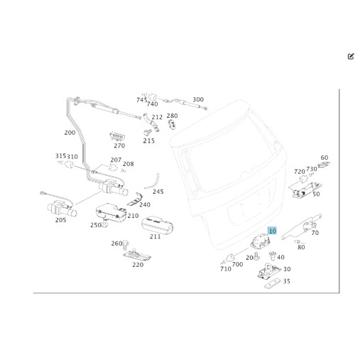 Mercedes-Benz A2117400235 Trunk lid lock ML W164 E-class S211