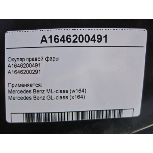 Mercedes-Benz A1646200491 Окуляр правой фары ML W164 GL X164