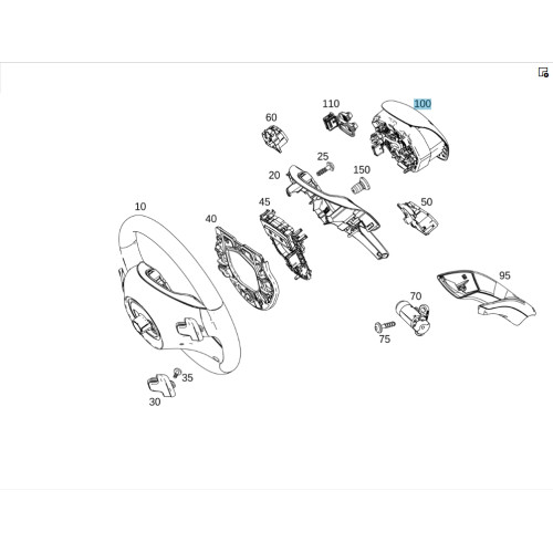 Mercedes-Benz A0008609400 9116 Steering wheel airbag ML/GLE W166 GLE Coupe C292