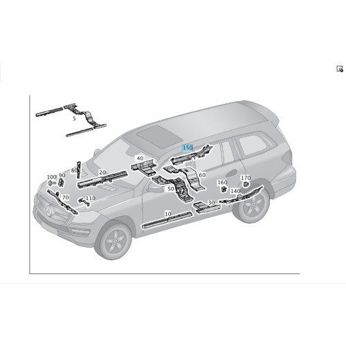 Mercedes-Benz A1668200469 Кабельный канал проводки салона к задней правой арке GL/GLS X166