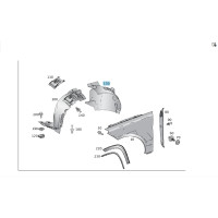A1668847722 Rear part of the front right fender liner GL/GLS X166