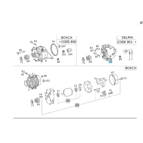 Mercedes-Benz A0001501650 Генератор с водяным охлаждением для двигателя OM611 OM612 OM613