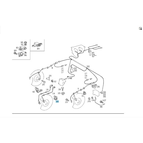 Mercedes-Benz A2025463343 Пластиковый держатель электропровода ABS на переднем поворотном кулаке ML W164 R-class short W251 C-class W203 CLK Coupe C209 SLK R171