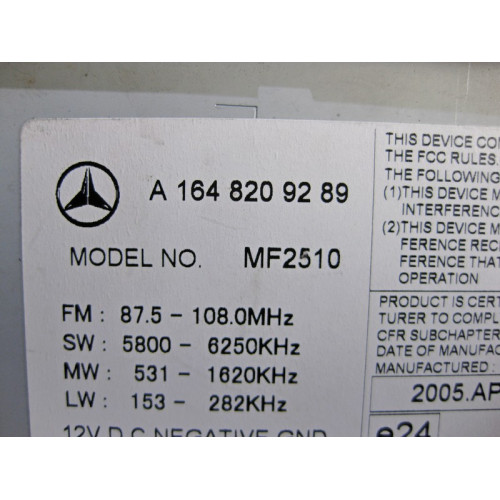 Mercedes-Benz A1648209289 Аудиосистема AUDIO 20 для ML W164 GL X164