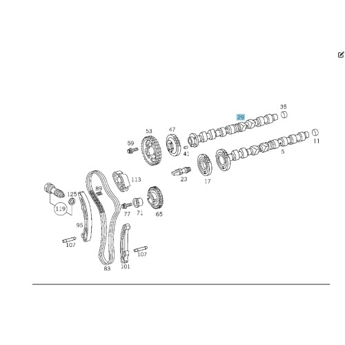 Mercedes-Benz A6110501801 R6110510001 Распредвал выпускной для двигателей OM611 OM646 R4 2.2 cdi