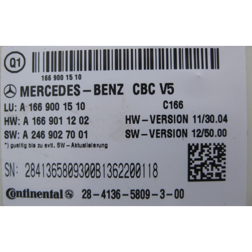 Mercedes-Benz A1669001510 Блок SAM ML W166 GL X166