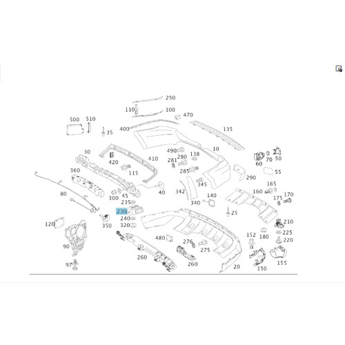 Mercedes-Benz A1648800230 Правая направляющая - держатель заднего бампера ML W164 GL X164