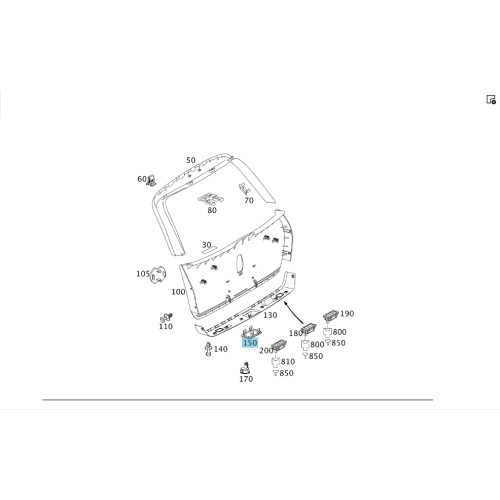 Mercedes-Benz A2117470787 8L35 Заглушка на торце крышки багажника коричневая E-class S211