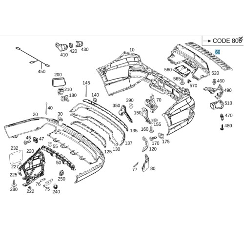 Mercedes-Benz A1668840190 Дефектная хром накладка заднего бампера верхняя GL GLS X166