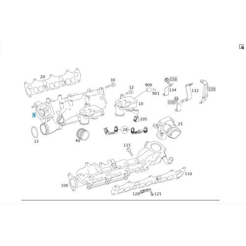 Mercedes-Benz A6420907737 Intake manifold right OM642 V6 3.0 cdi CLS C219 E-class S211 E-class W211 ML W164 GL X164 R-class long V251 R-class short W251