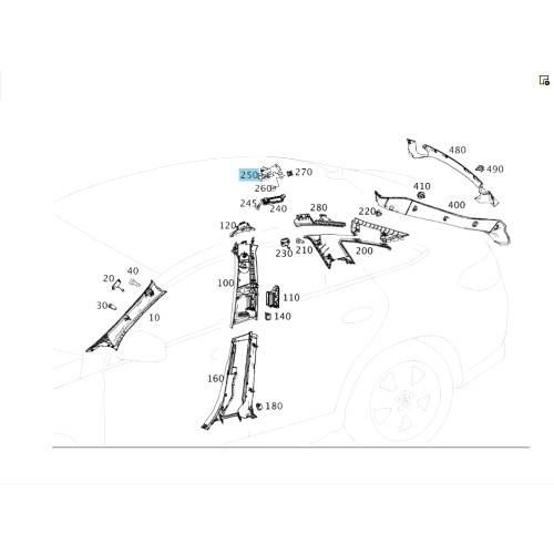 Mercedes-Benz A2928100131 Крепление потолочного фонаря освещения салона для задних пассажиров GLE Coupe C292