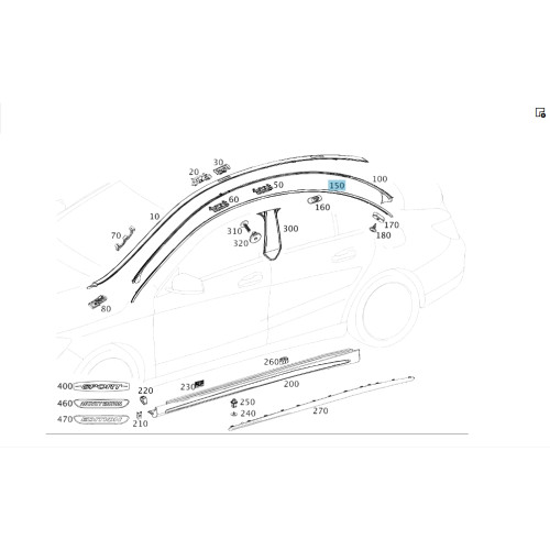 Mercedes-Benz A1176730183 Molding above the doors on the left CLA C117