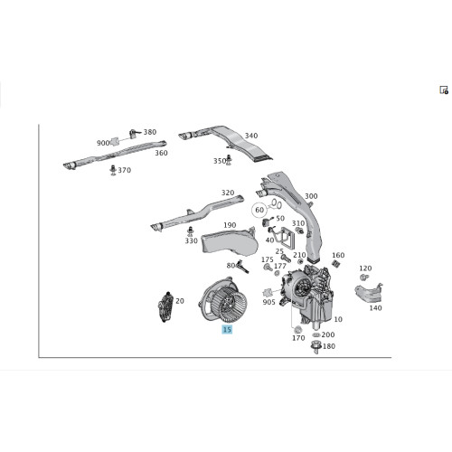 Mercedes-Benz A1669060012 Вентилятор климатической системы в багажнике GL/GLS X166