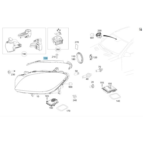 Mercedes-Benz A1668260000 Левая уплотнительная рамка вокруг фары GL/GLS X166