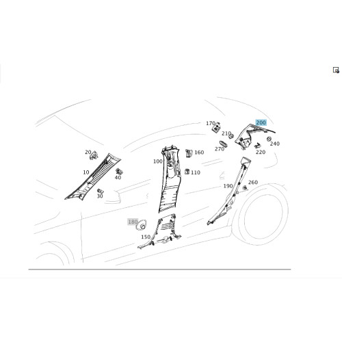 Mercedes-Benz A1176902525 9F52 Обшивка стойки C верхняя слева CLA C117