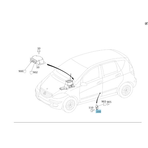 Mercedes-Benz A1698202226 Датчик бокового удара A-class W169 B-class W245 A-class C169