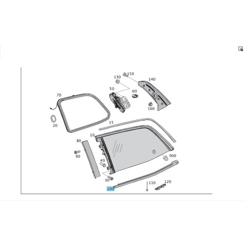 Mercedes-Benz A1666902280 Хром молдинг под стеклом задней правой форточки GL/GLS X166