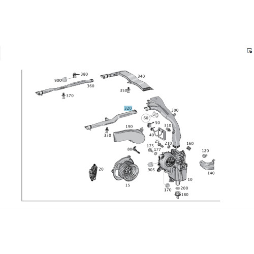 Mercedes-Benz A1668312400 Потолочный воздуховод левый GL/GLS X166