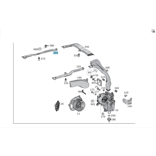 Mercedes-Benz A1668312300 Потолочный воздуховод правый GL/GLS X166