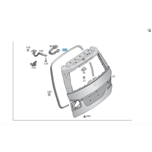 Mercedes-Benz A1667400378 Уплотнитель двери багажника GL/GLS X166