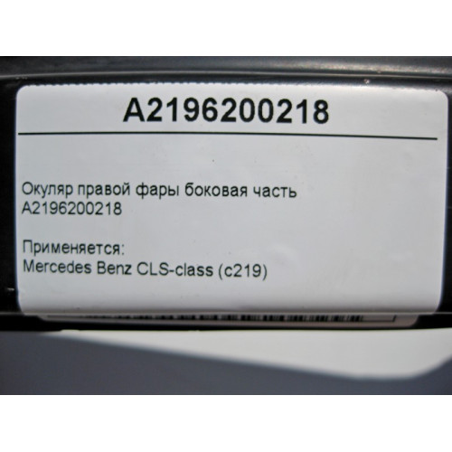Mercedes-Benz A2196200218 Окуляр правой фары боковая часть CLS C219