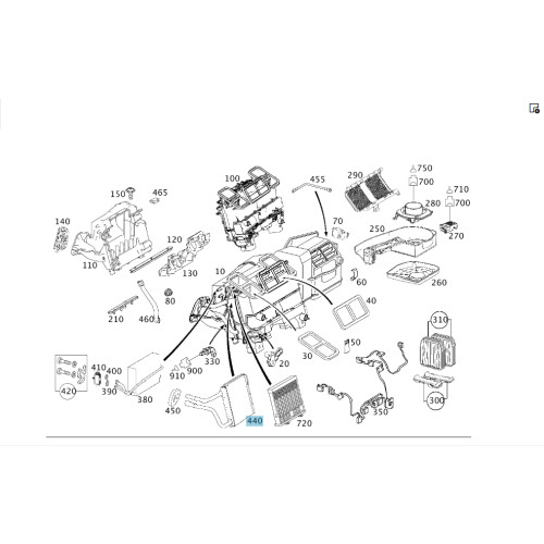 Mercedes-Benz A2118300361 Теплообменник печки CLS C219 E-class S211 E-class W211