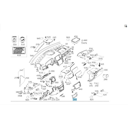 Mercedes-Benz A1666801207 9116 Декоративная накладна блока управления климатом ML/GLE W166 GLE Coupe C292 GL/GLS X166
