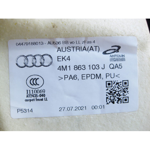 VAG 4M1863103J Ковер пола водительский 2016>>2026 Audi Q7