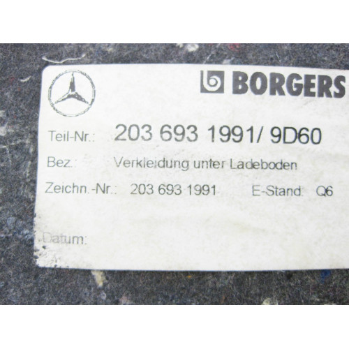 Mercedes-Benz A2036931991 9D60 Обшивка пола багажника сине-черная C-Class S203 универсал