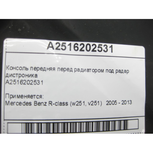 Mercedes-Benz A2516202531 Консоль передняя перед радиатором под радар дистроника R-Class W251