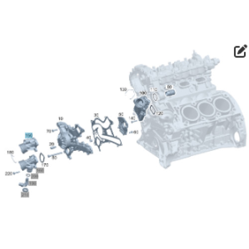 Mercedes-Benz A2762000256 Фланец впуска ОЖ на помпе двигателя Двигатель M276 V6 3.0 C-Class Cabrio A205 C-class Estate S205 C-Class Coupe С205 C-Class W205 GLC X2