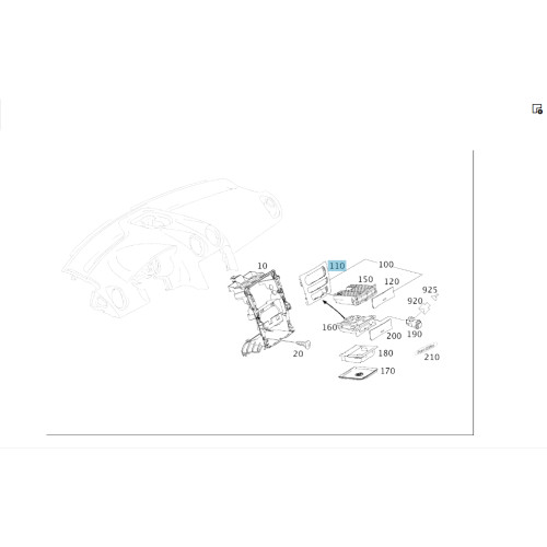 Mercedes-Benz A1646801239 Деревянная накладка центральной консоли ML W164 GL X164